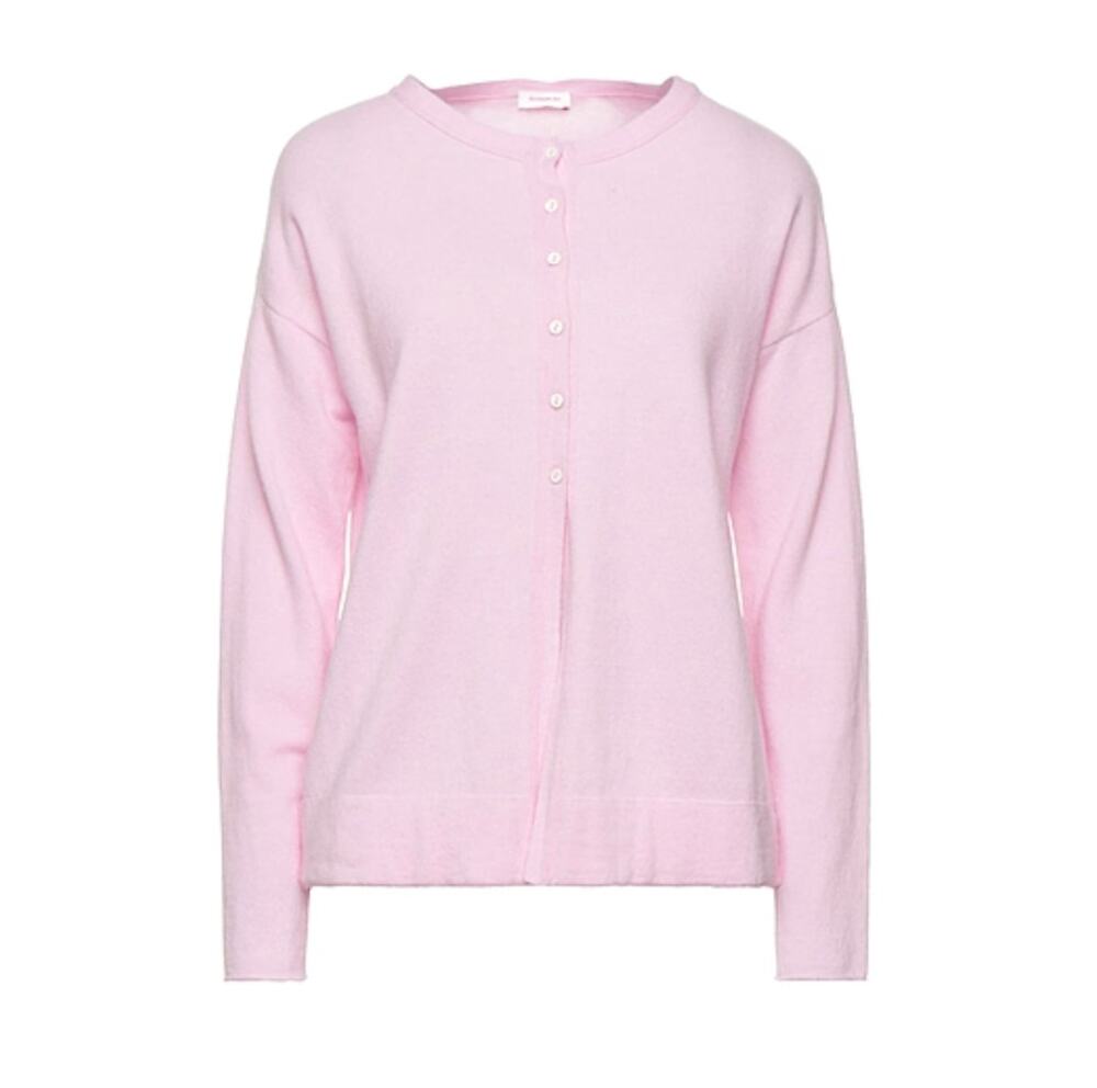 Rossopuro Pink Wool/Cashmere Long Sleeve Button Front Cardigan, size IT44/M